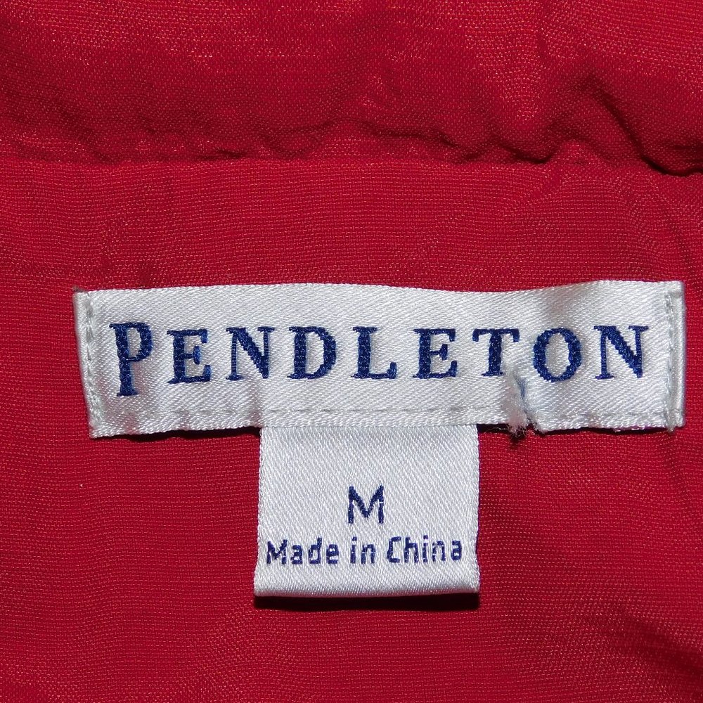 Pendleton Red Nylon Lightweight Zip Up Jacket Wit… - image 6